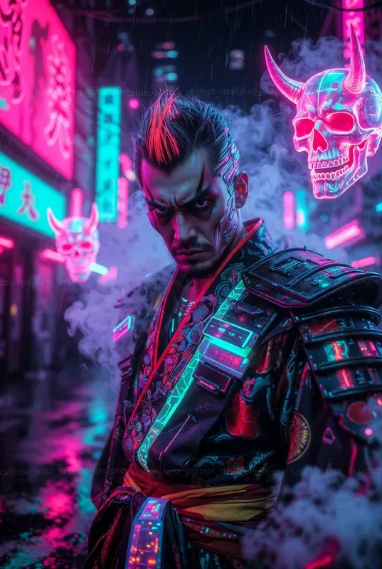Neon Tokyo Kabuki Portraits