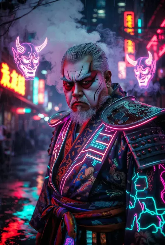 Neon Tokyo Kabuki Portraits