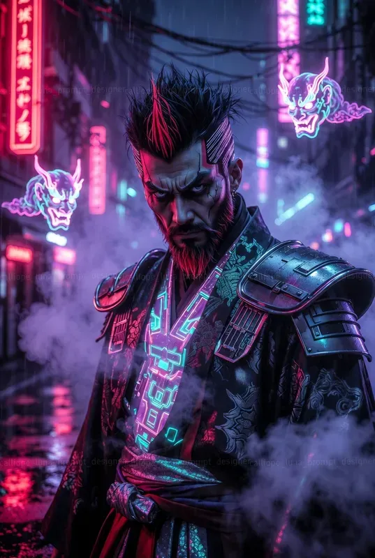 Neon Tokyo Kabuki Portraits