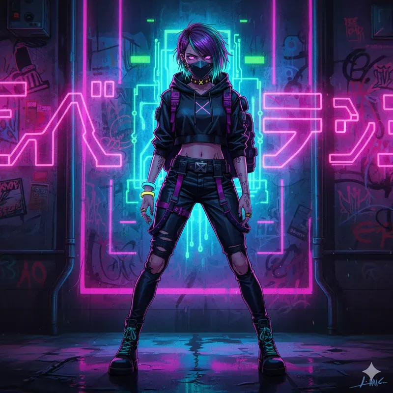 Neon Streetwear Anime Portrait Generators