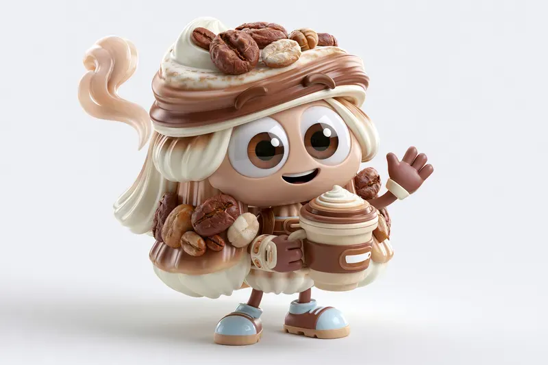3D Cartoon Coffee Mascots