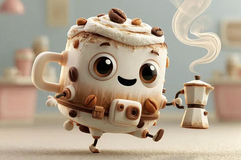 3D Cartoon Coffee Mascots