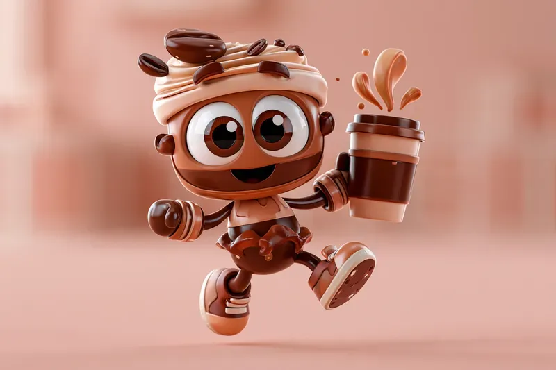3D Cartoon Coffee Mascots