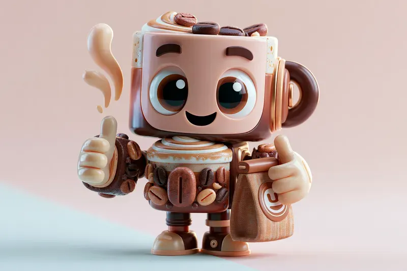 3D Cartoon Coffee Mascots