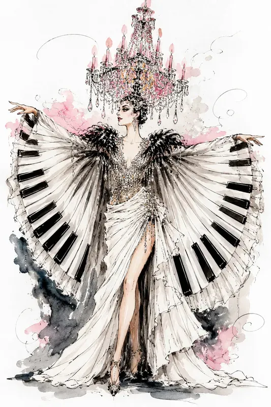 Vintage Surreal Costume Sketches