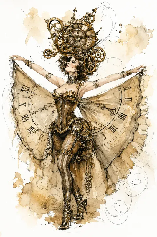 Vintage Surreal Costume Sketches