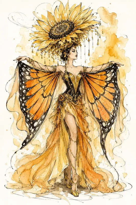 Vintage Surreal Costume Sketches