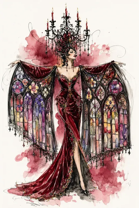 Vintage Surreal Costume Sketches