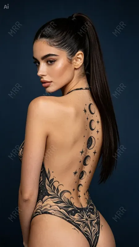 Back Tattoo Girls Portrait Series