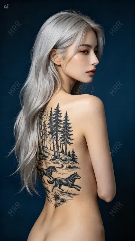Back Tattoo Girls Portrait Series