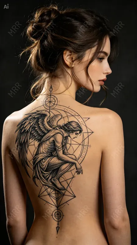 Back Tattoo Girls Portrait Series