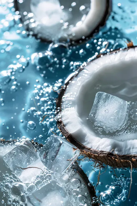 Macro Fruits In Sparkling Ice Water