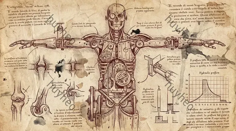 Vintage Da Vinci Inventor Sketches