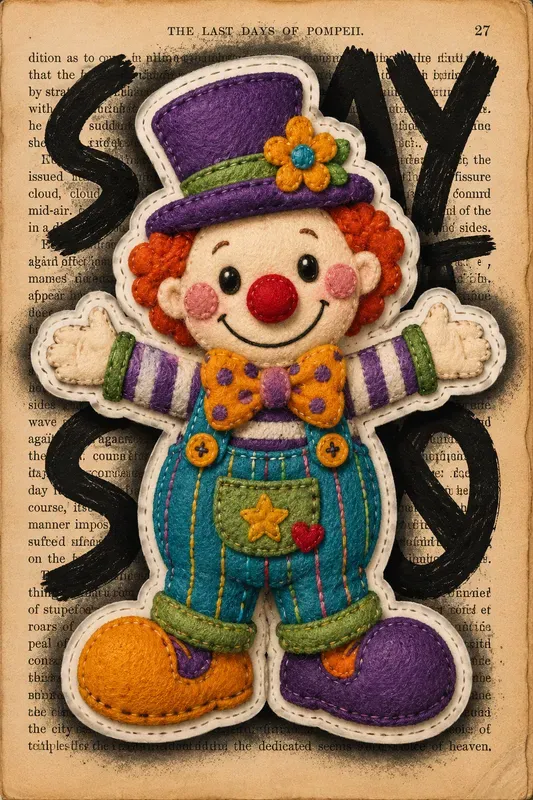 Vintage Plush Sticker Art