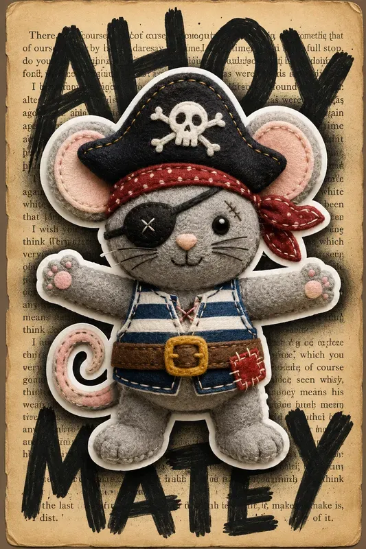 Vintage Plush Sticker Art
