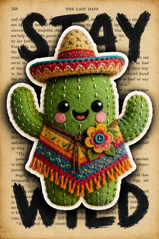 Vintage Plush Sticker Art