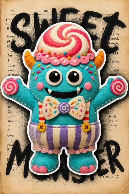 Vintage Plush Sticker Art
