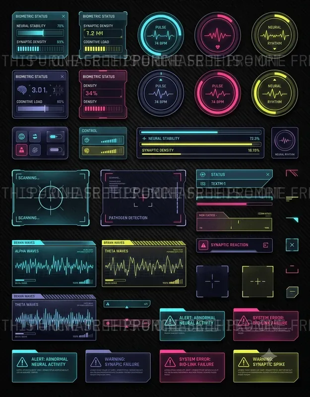 Cyberpunk UI Asset Sheets
