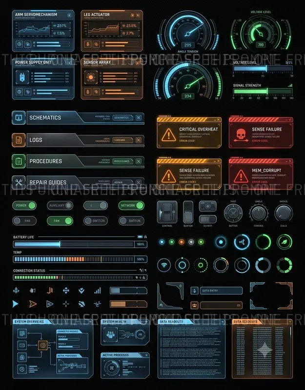Cyberpunk UI Asset Sheets