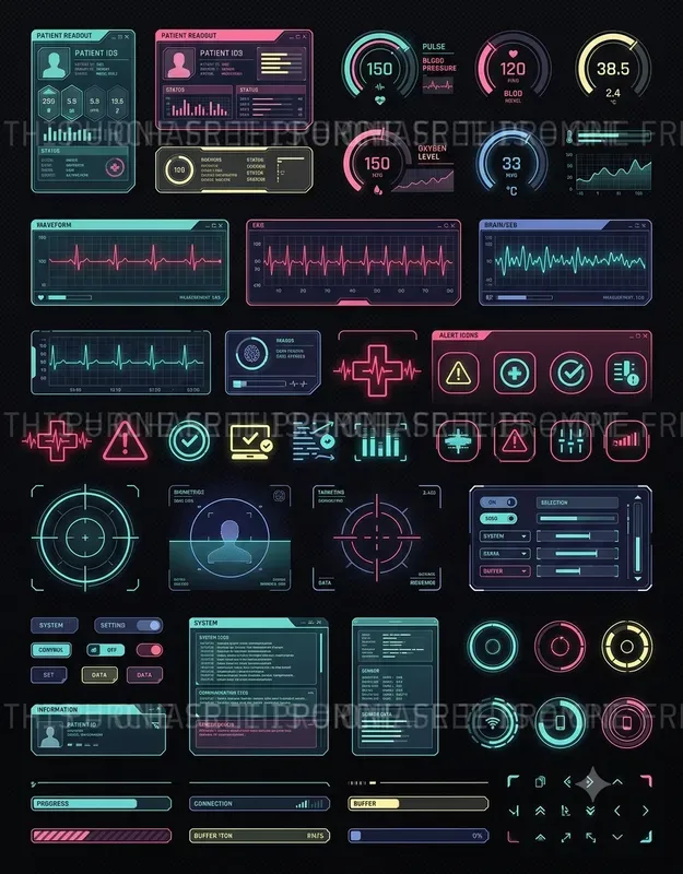 Cyberpunk UI Asset Sheets