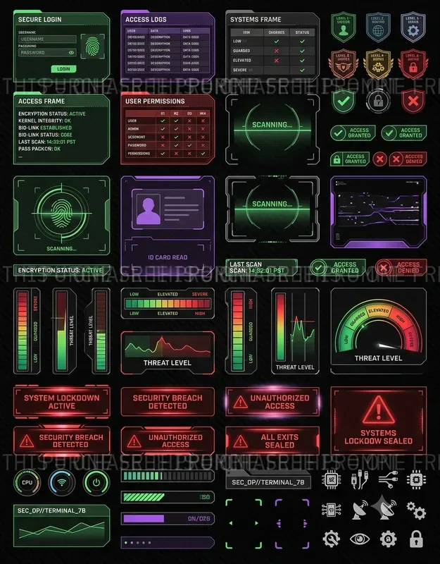 Cyberpunk UI Asset Sheets