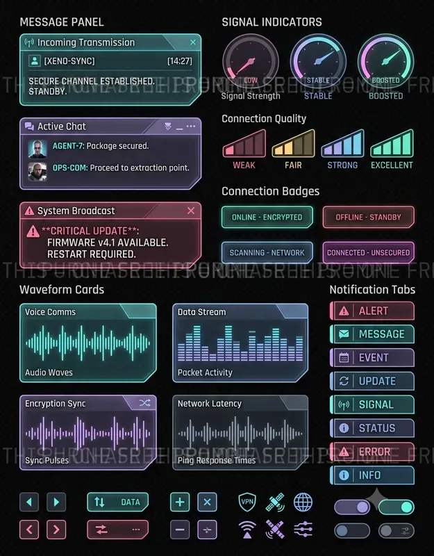 Cyberpunk UI Asset Sheets
