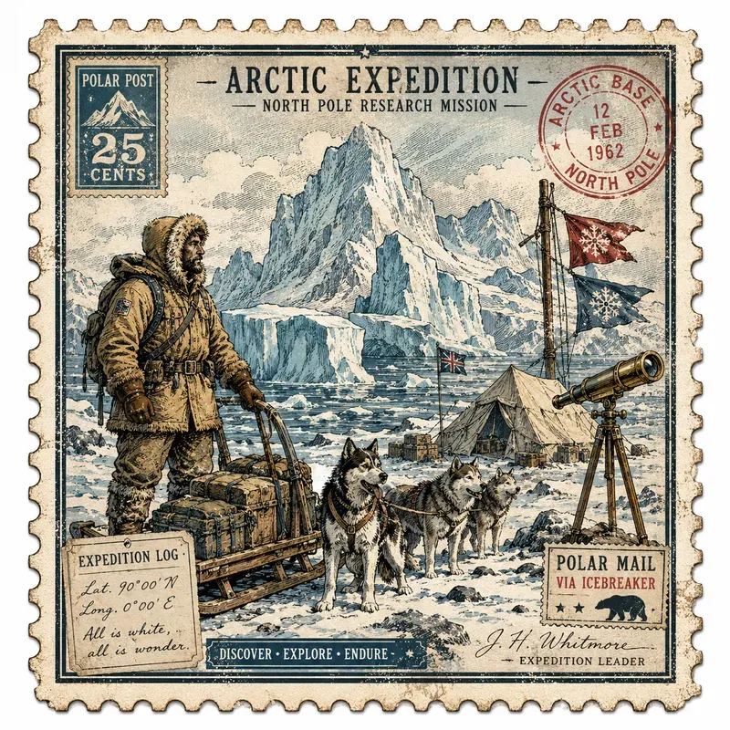 Vintage Travel Postcard Stamp Art