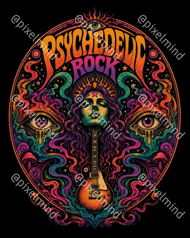 Retro Psychedelic Music Tshirts