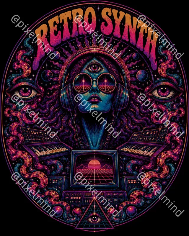 Retro Psychedelic Music Tshirts