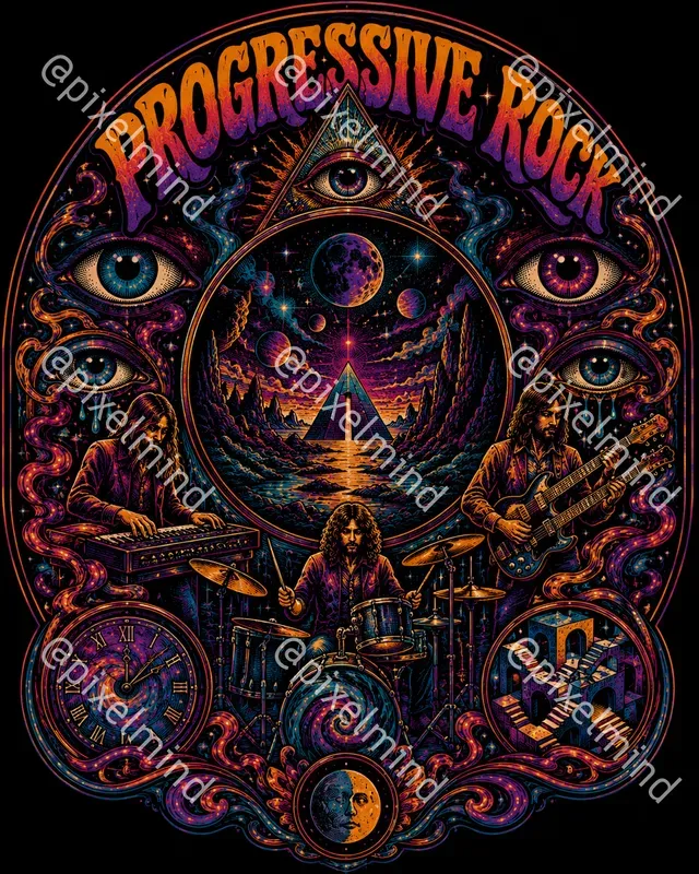 Retro Psychedelic Music Tshirts