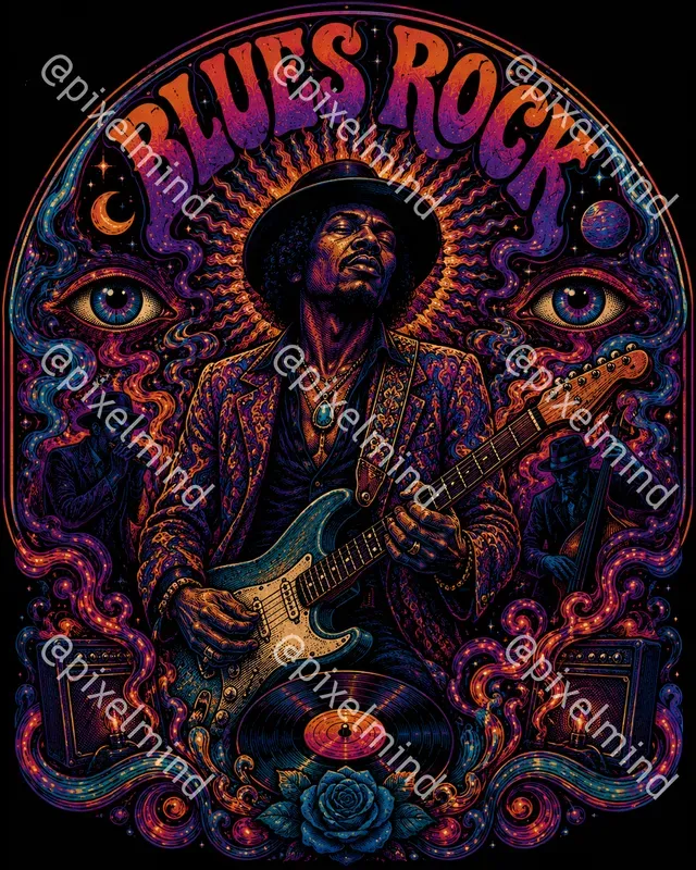 Retro Psychedelic Music Tshirts