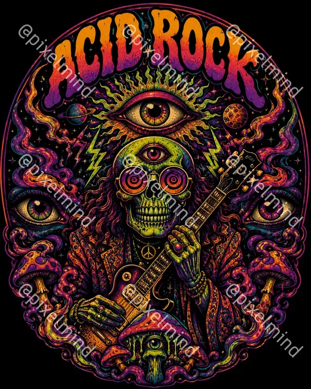 Retro Psychedelic Music Tshirts