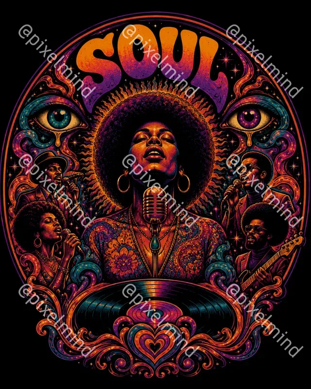 Retro Psychedelic Music Tshirts