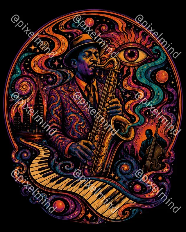 Retro Psychedelic Music Tshirts