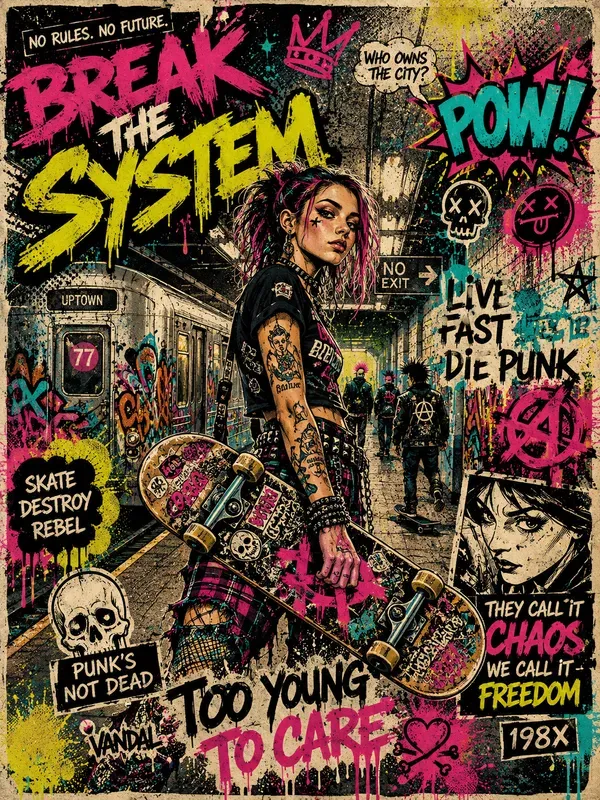Retro Graffiti Popart Posters