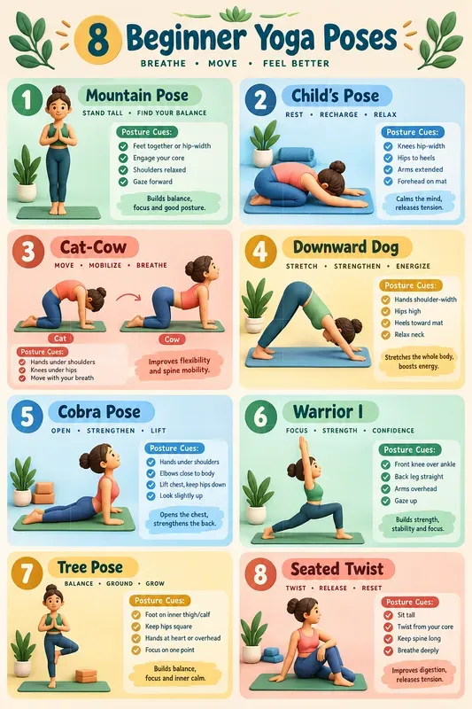 3D Yoga Poses Charts