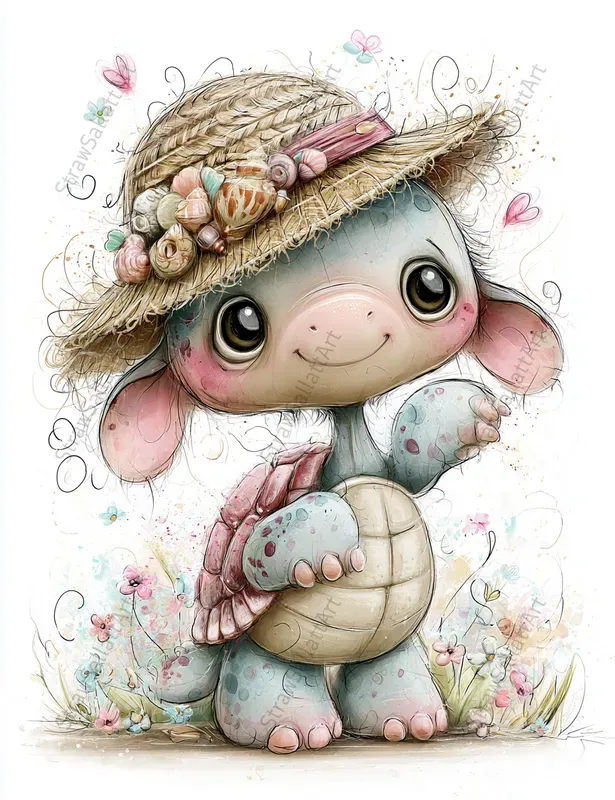 Doodle Summer Character Junk Journal Art