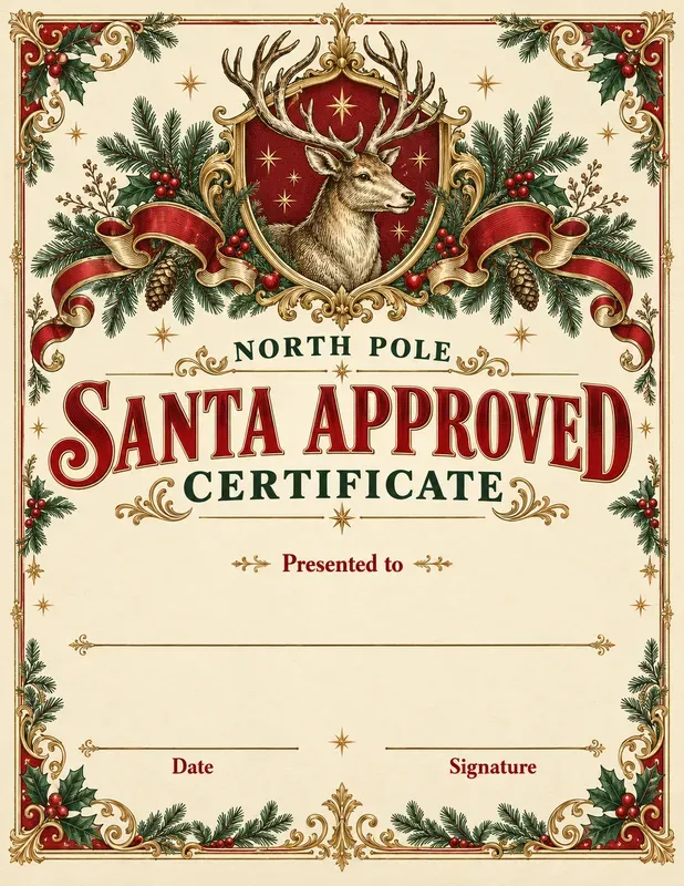 Santa Approved Nice Certificates