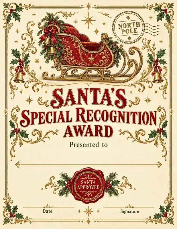 Santa Approved Nice Certificates
