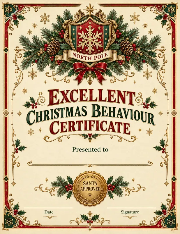 Santa Approved Nice Certificates
