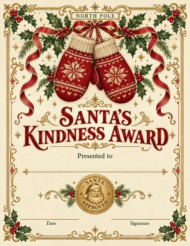 Santa Approved Nice Certificates
