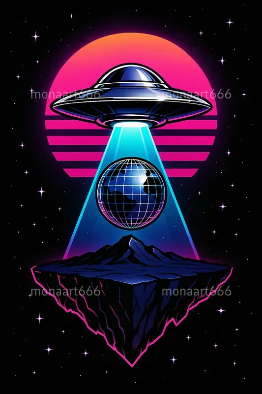 Neon Cosmic Nostalgia