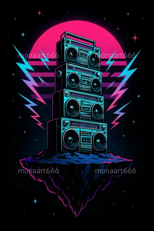 Neon Cosmic Nostalgia