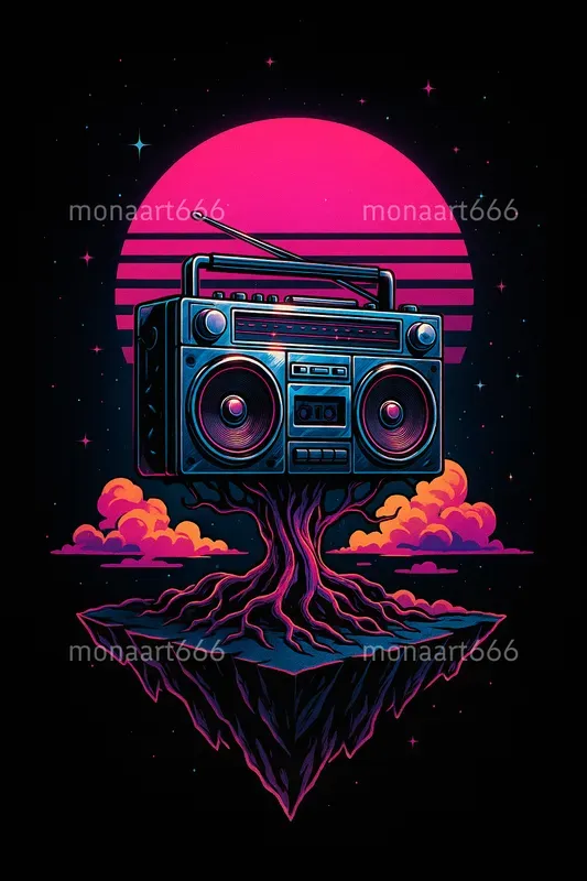 Neon Cosmic Nostalgia