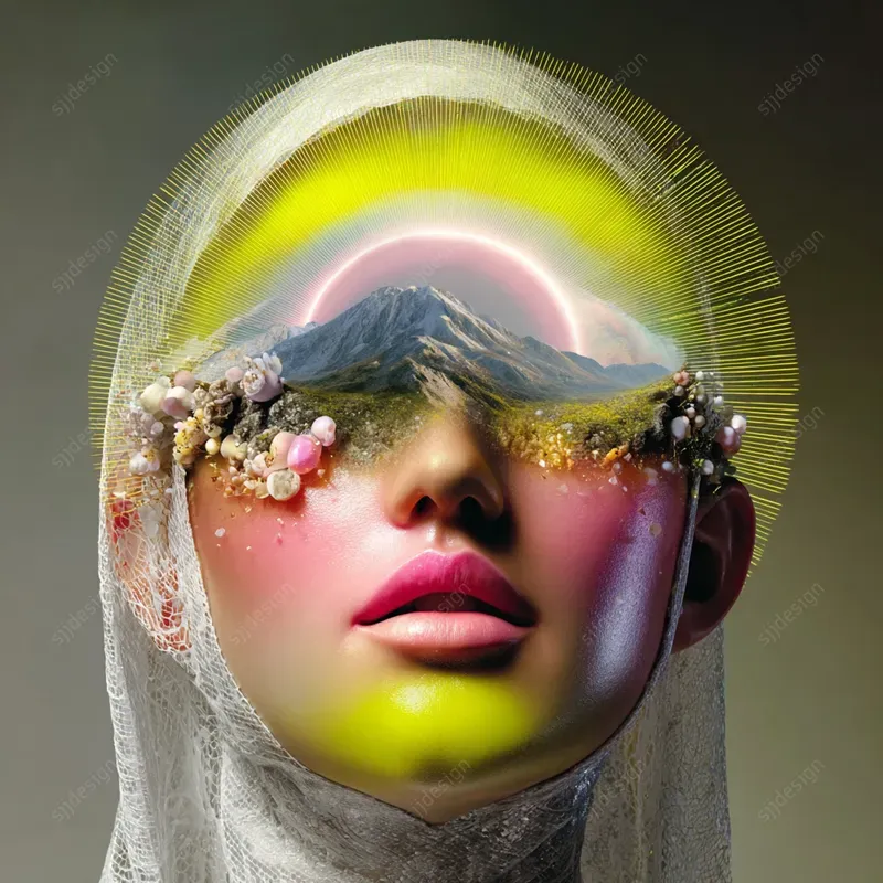 Dreamcore Psychedelic Portrait Art