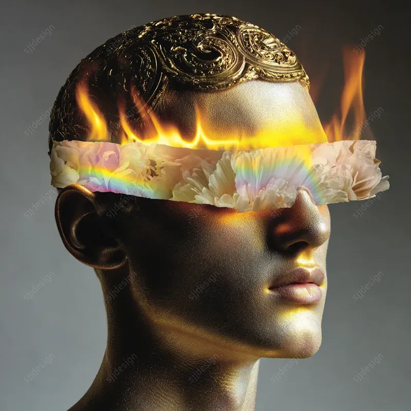 Dreamcore Psychedelic Portrait Art