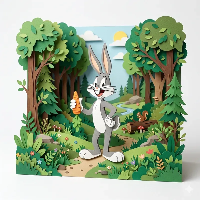 Cartoon Characters In Paper Dioramas