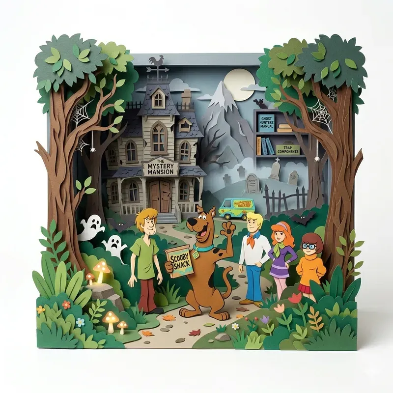 Cartoon Characters In Paper Dioramas