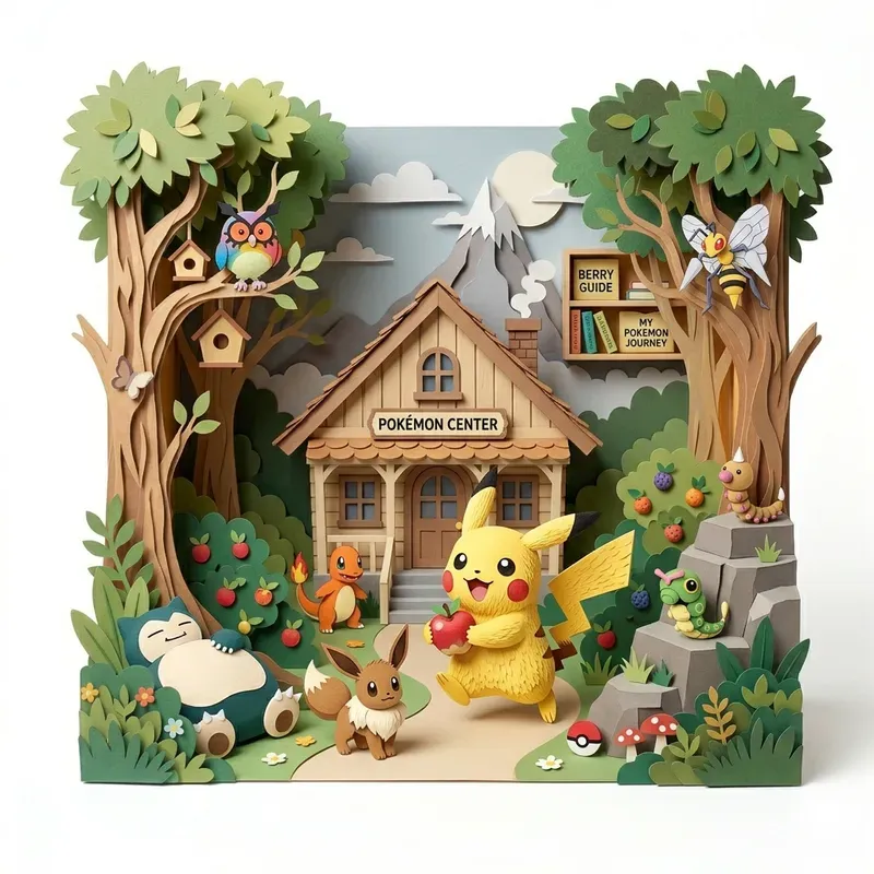 Cartoon Characters In Paper Dioramas