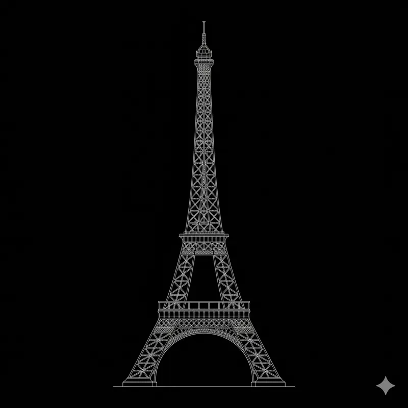 Professional White Line Building Art